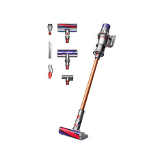Dyson Cyclone V10 kabelloser Staubsauger in Nickel und Kupfer – vollständige Produktansicht auf weißem Hintergrund
